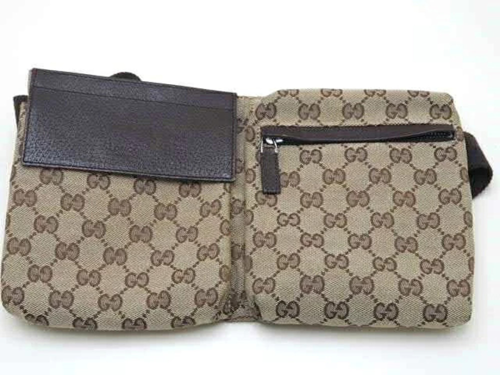 Gucci Waist Belt Crossbody Bag GG Canvas Beige Cream